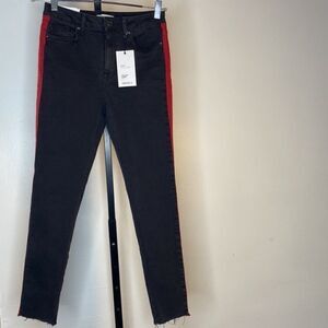 NEW…Black/Red high rise skinny jeans size 24 from Forever21